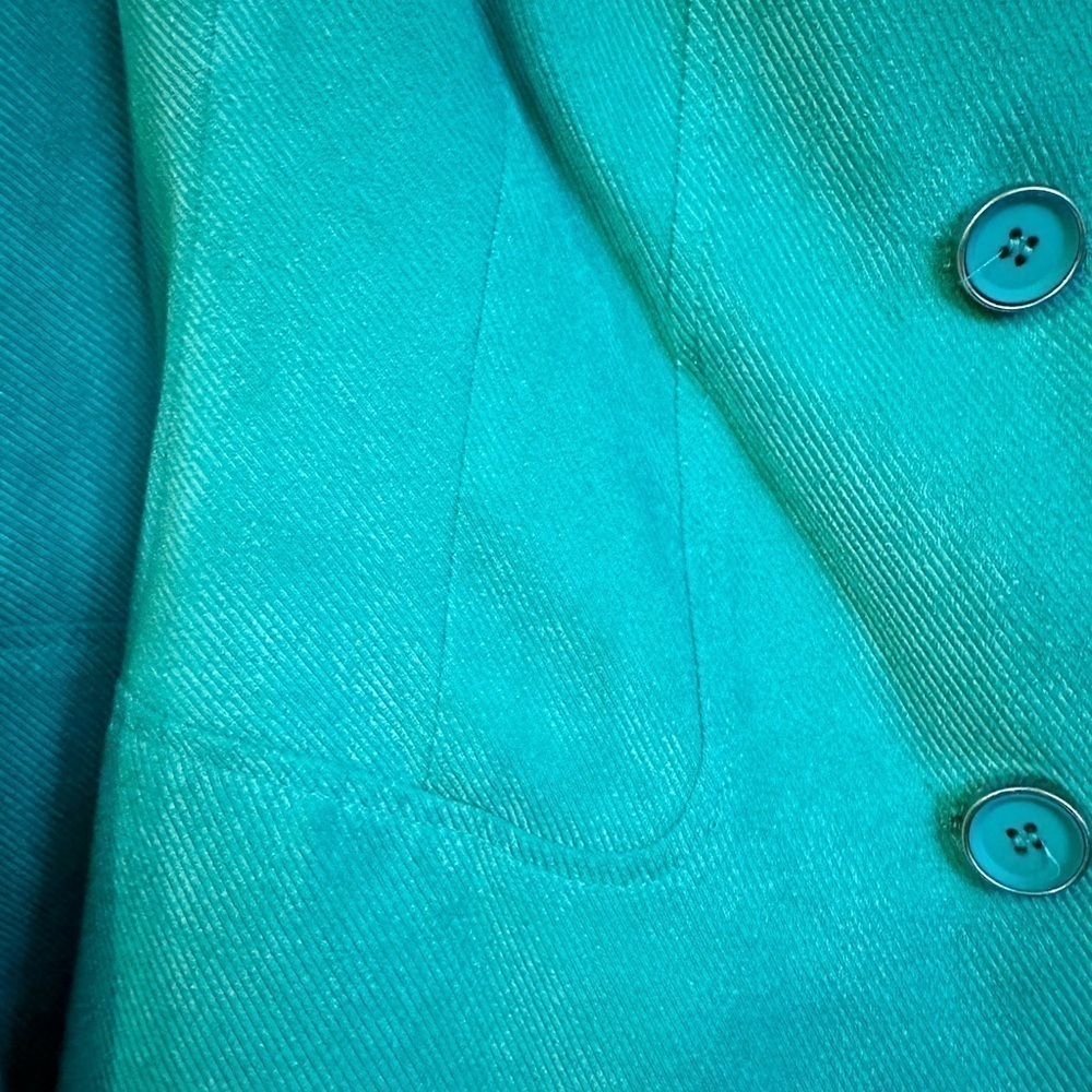 R•Q•T WOMAN, TEAL GREEN, 3 BUTTON JACKET. DRESSY OR CASUAL WEAR. SIZE 1X - Picture 4 of 7